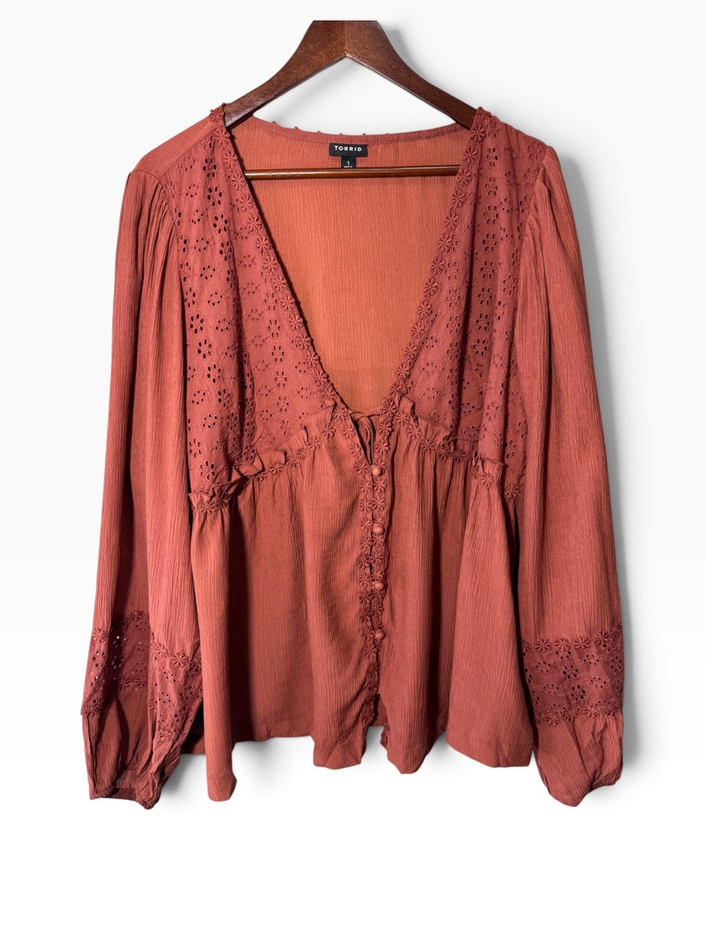 Torrid Daisy Trim Top Size 1X - Picture 4 of 13
